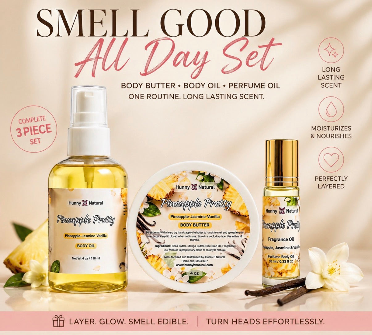 Smell Good Trifecta – Body Butter, Oil & Perfume Oil Set